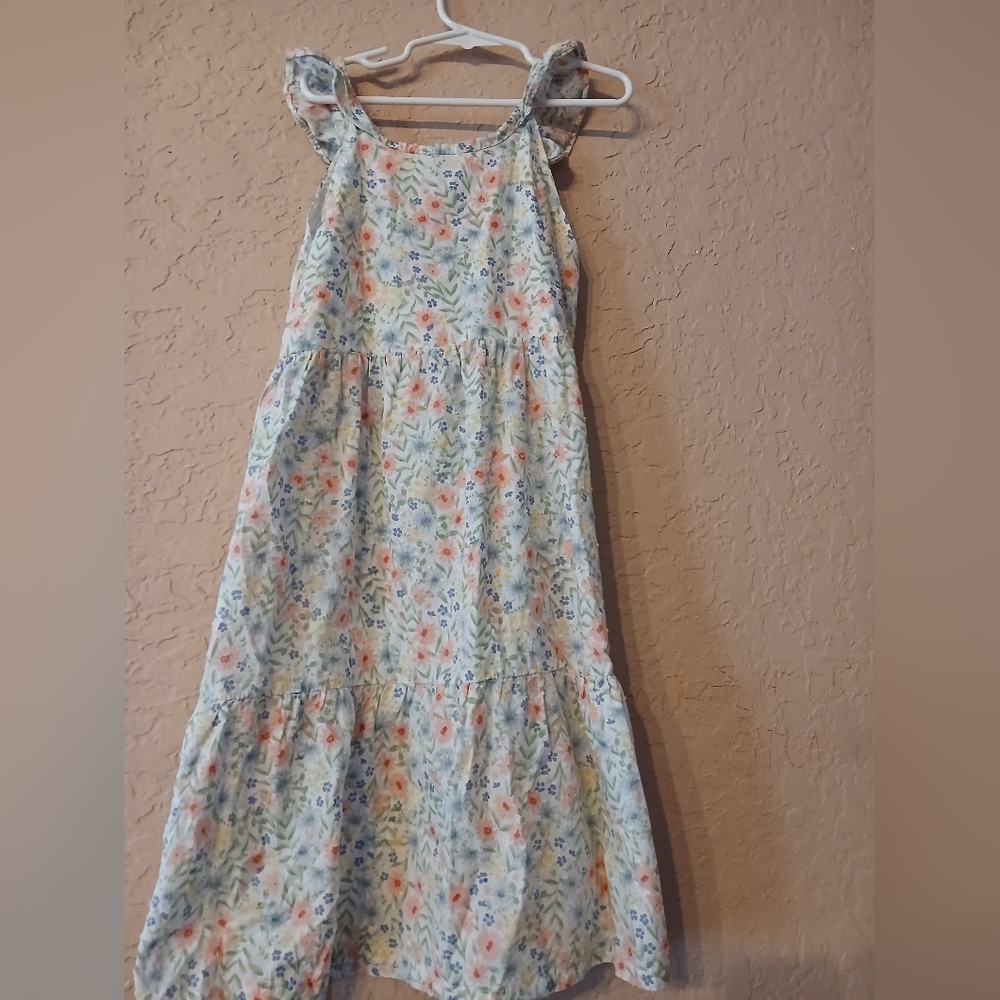 Penelope Mack Floral Dress with Blue and Pink Accents